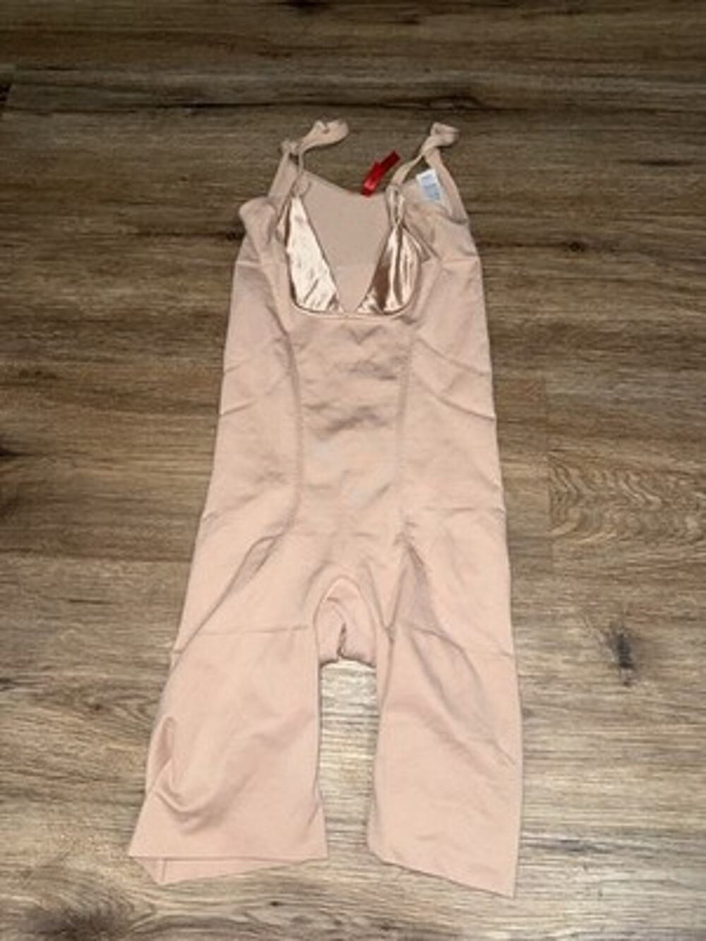 Spanx by Sara Blakely Medium Nude Full Body Shaper Open Bust Bodysuit